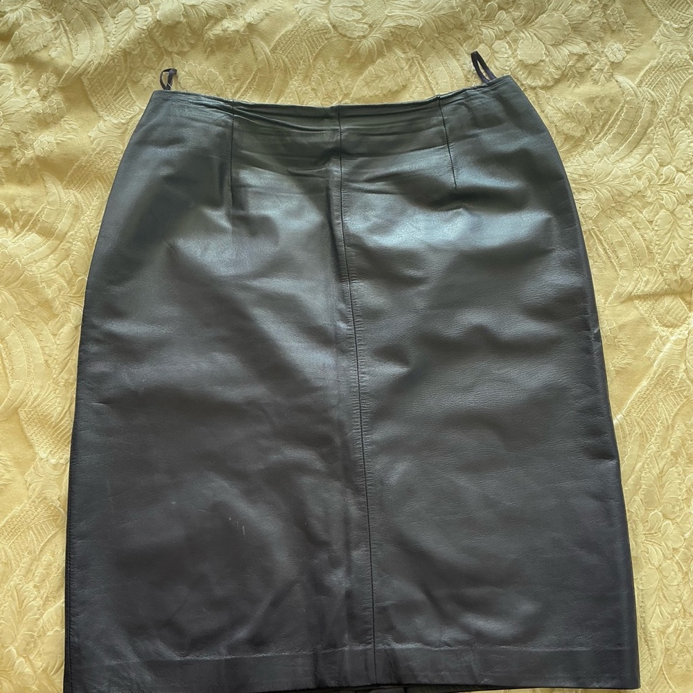 Danier Dark Purple Leather Skirt